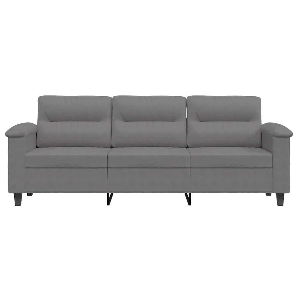 Trivietė sofa, tamsiai pilka, 180cm, mikropluošto audinys