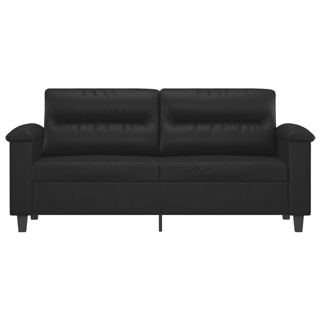 Dvivietė sofa, juodos spalvos, 140cm, dirbtinė oda