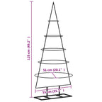 Metalinė Kalėdų eglutė, juodos spalvos, 125cm