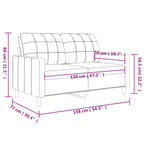 Dvivietė sofa, juodos spalvos, 120cm, audinys