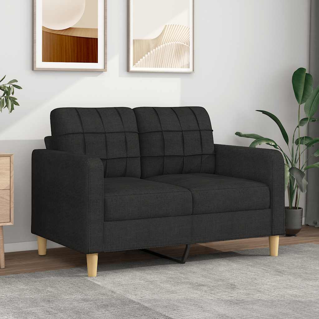 Dvivietė sofa, juodos spalvos, 120cm, audinys