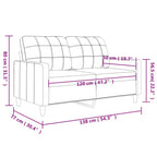 Dvivietė sofa, taupe spalvos, 120cm, audinys
