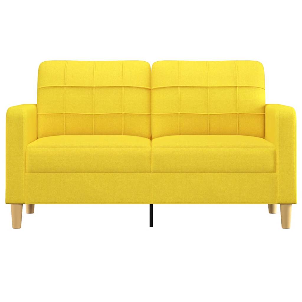 Dvivietė sofa, šviesiai geltonos spalvos, 140cm, audinys