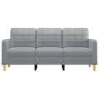 Trivietė sofa, šviesiai pilkos spalvos, 180cm, audinys