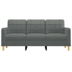 Trivietė sofa, tamsiai pilkos spalvos, 180cm, audinys