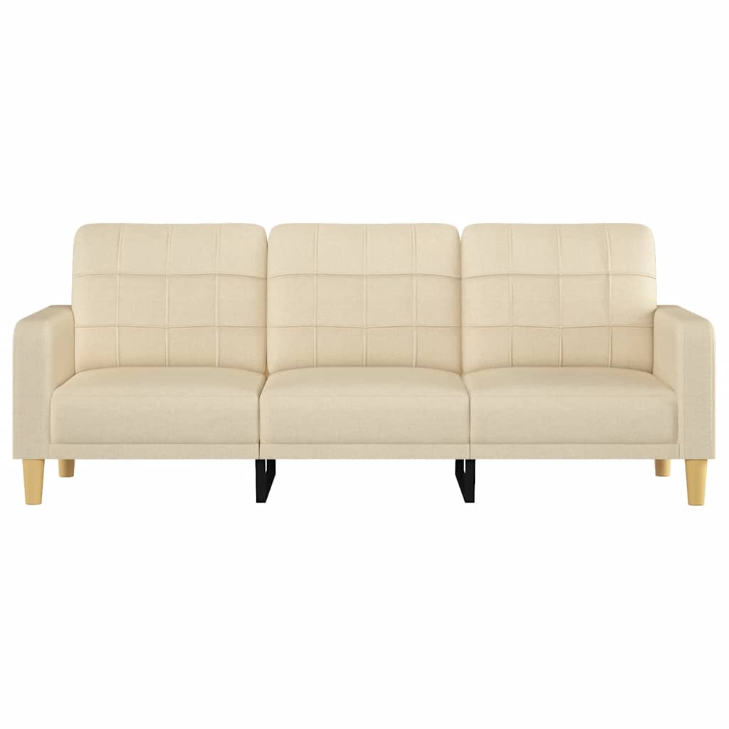 Trivietė sofa, kreminės spalvos, 180cm, audinys