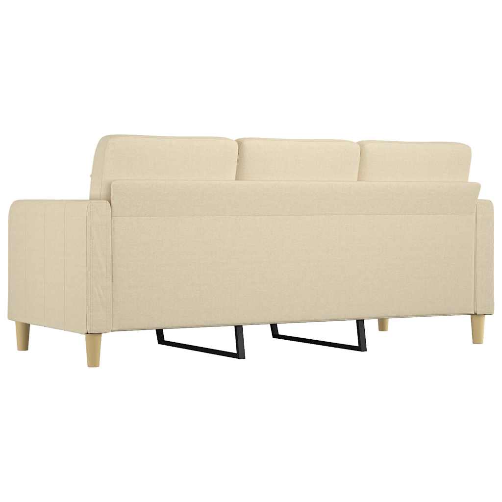 Trivietė sofa, kreminės spalvos, 180cm, audinys