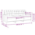 Trivietė sofa, juodos spalvos, 180cm, audinys