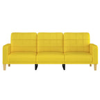 Trivietė sofa, šviesiai geltonos spalvos, 180cm, audinys