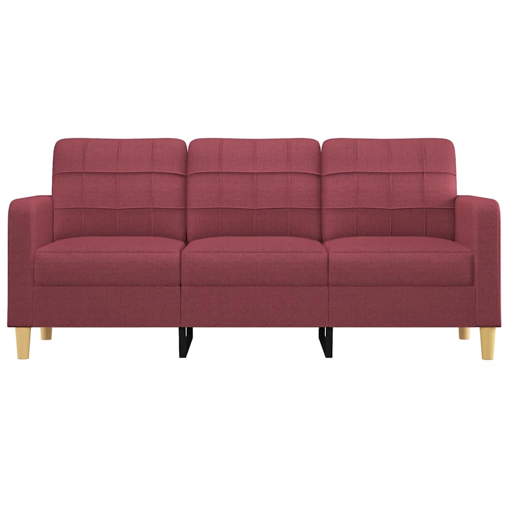 Trivietė sofa, raudonojo vyno spalvos, 180cm, audinys