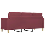 Trivietė sofa, raudonojo vyno spalvos, 180cm, audinys
