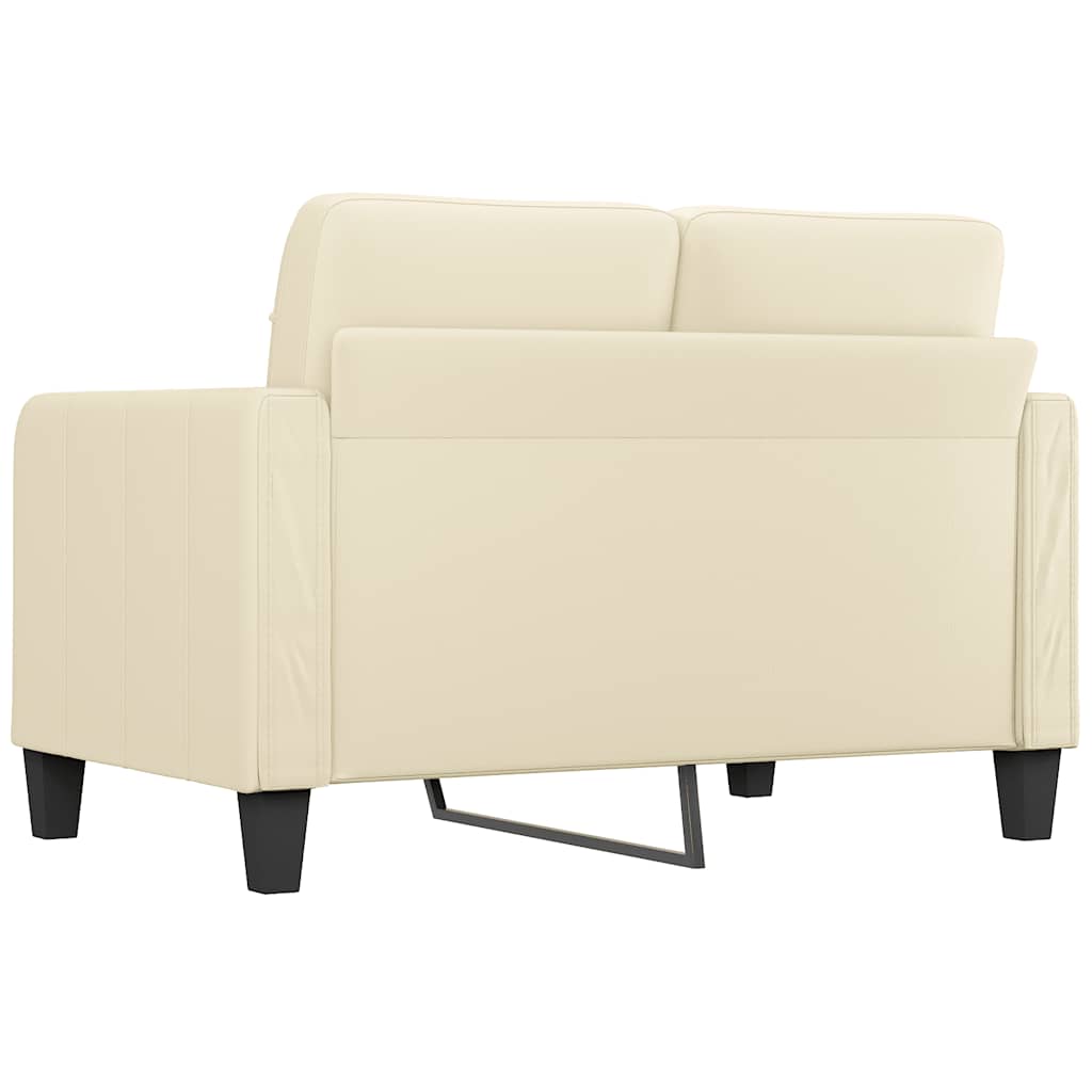 Dvivietė sofa, kreminės spalvos, 120cm, dirbtinė oda