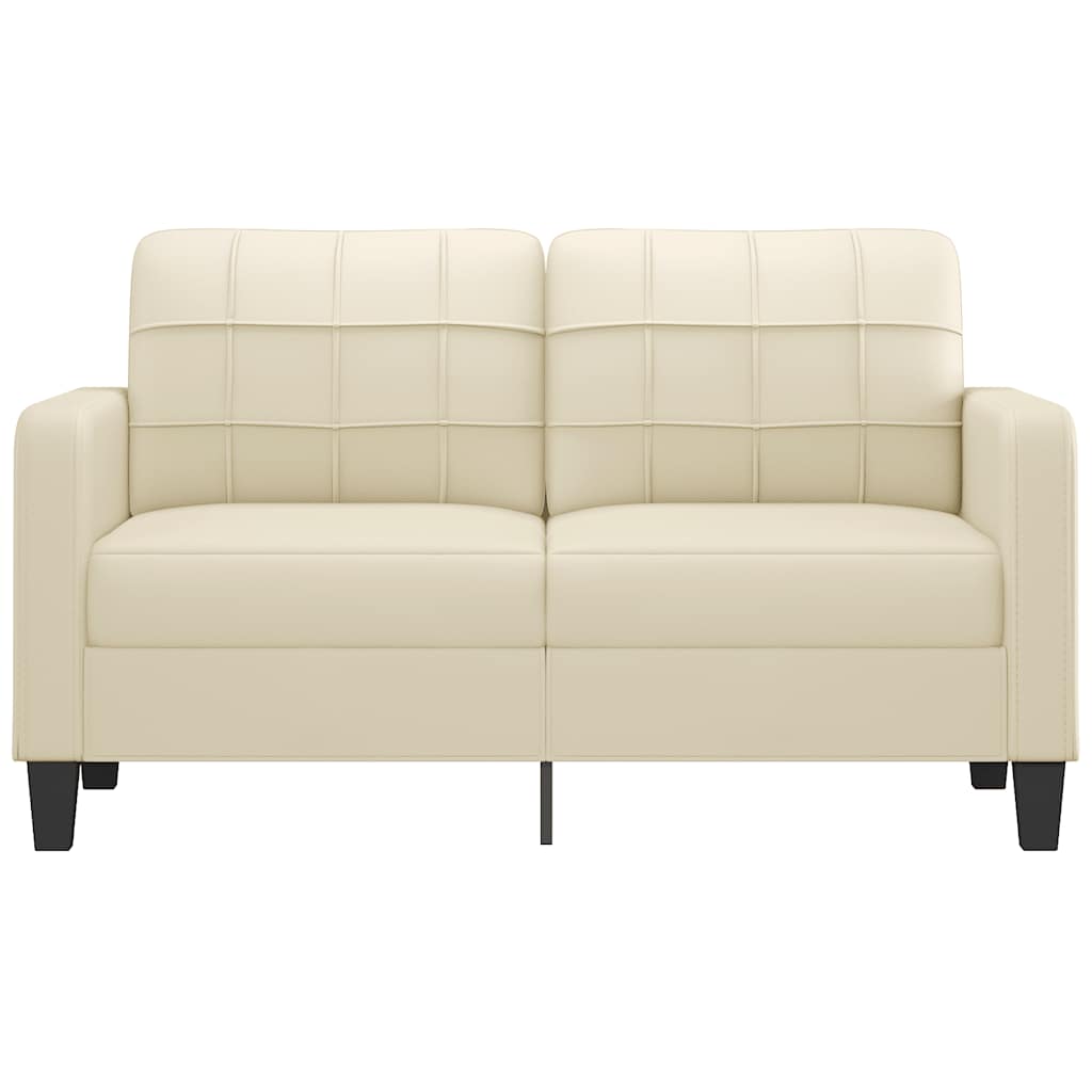 Dvivietė sofa, kreminės spalvos, 140cm, dirbtinė oda