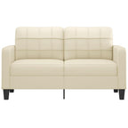 Dvivietė sofa, kreminės spalvos, 140cm, dirbtinė oda