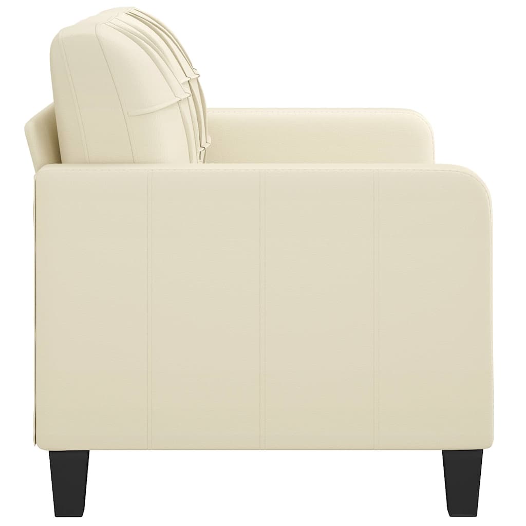 Dvivietė sofa, kreminės spalvos, 140cm, dirbtinė oda