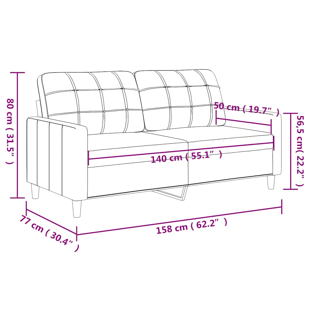 Dvivietė sofa, kreminės spalvos, 140cm, dirbtinė oda