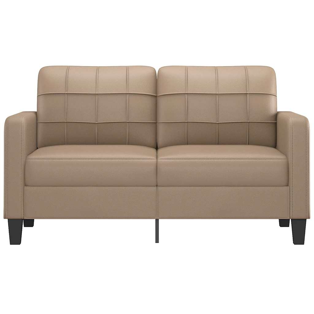 Dvivietė sofa, kapučino spalvos, 140cm, dirbtinė oda