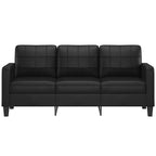 Trivietė sofa, juodos spalvos, 180cm, dirbtinė oda