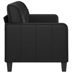 Trivietė sofa, juodos spalvos, 180cm, dirbtinė oda