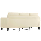 Trivietė sofa, kreminės spalvos, 180cm, dirbtinė oda