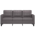 Trivietė sofa, pilkos spalvos, 180cm, dirbtinė oda