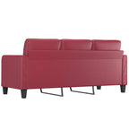Trivietė sofa, raudonojo vyno spalvos, 180cm, dirbtinė oda