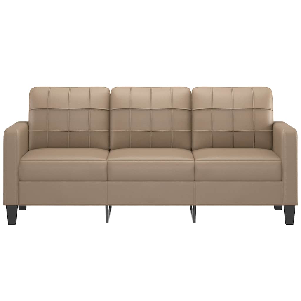 Trivietė sofa, kapučino spalvos, 180cm, dirbtinė oda