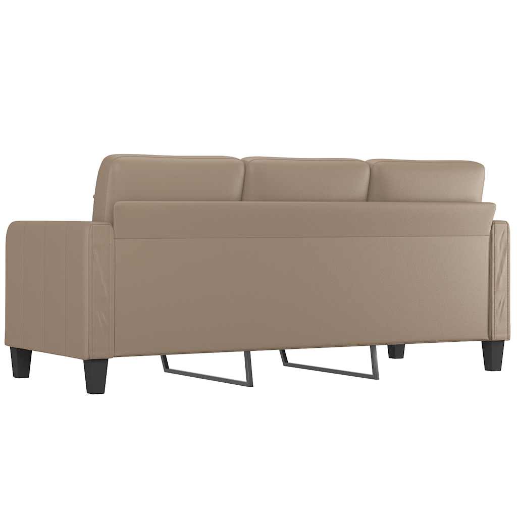 Trivietė sofa, kapučino spalvos, 180cm, dirbtinė oda