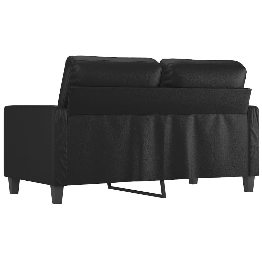 Dvivietė sofa, juodos spalvos, 120cm, dirbtinė oda