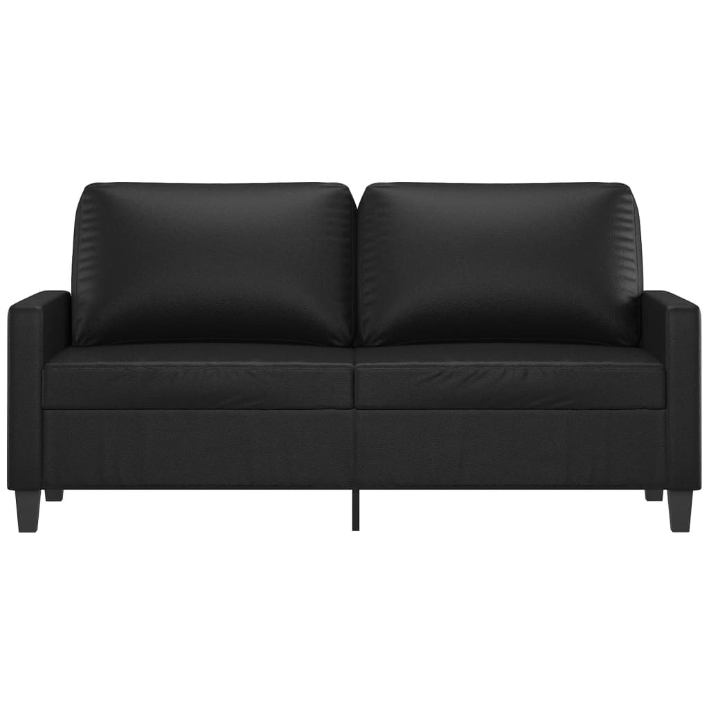 Dvivietė sofa, juodos spalvos, 140cm, dirbtinė oda