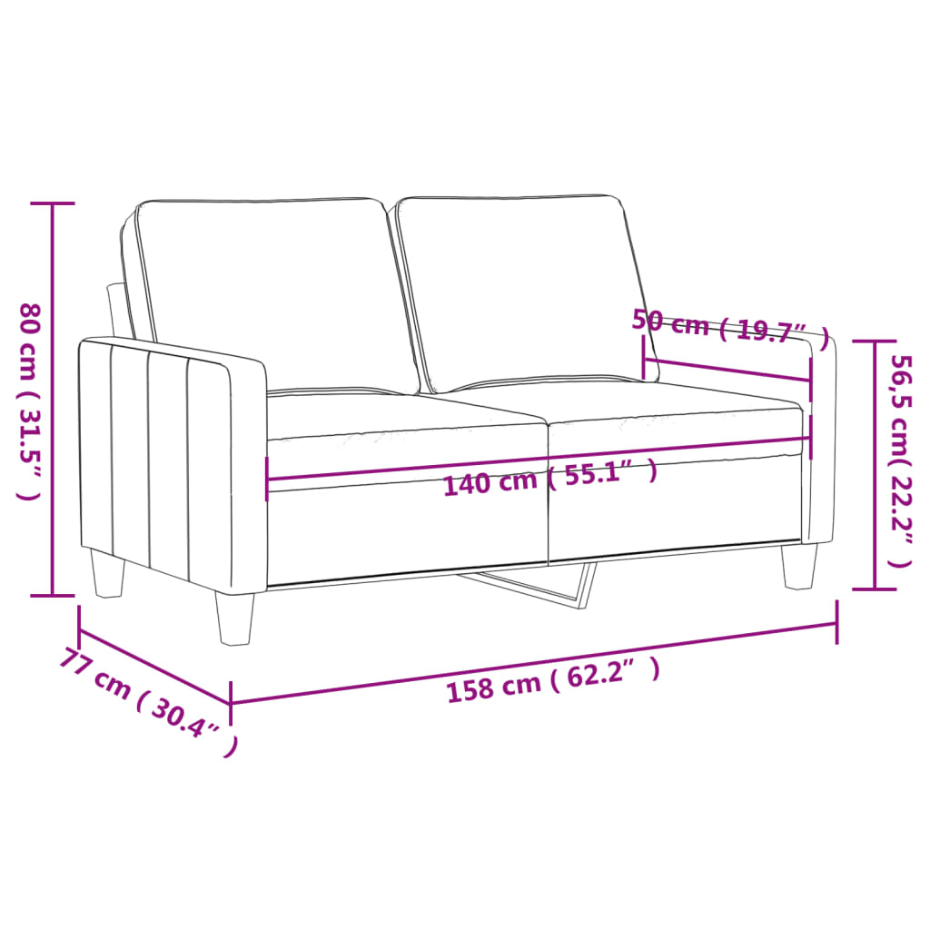 Dvivietė sofa, kreminės spalvos, 140cm, dirbtinė oda