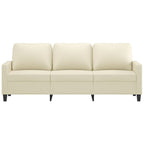 Trivietė sofa, kreminės spalvos, 180cm, dirbtinė oda