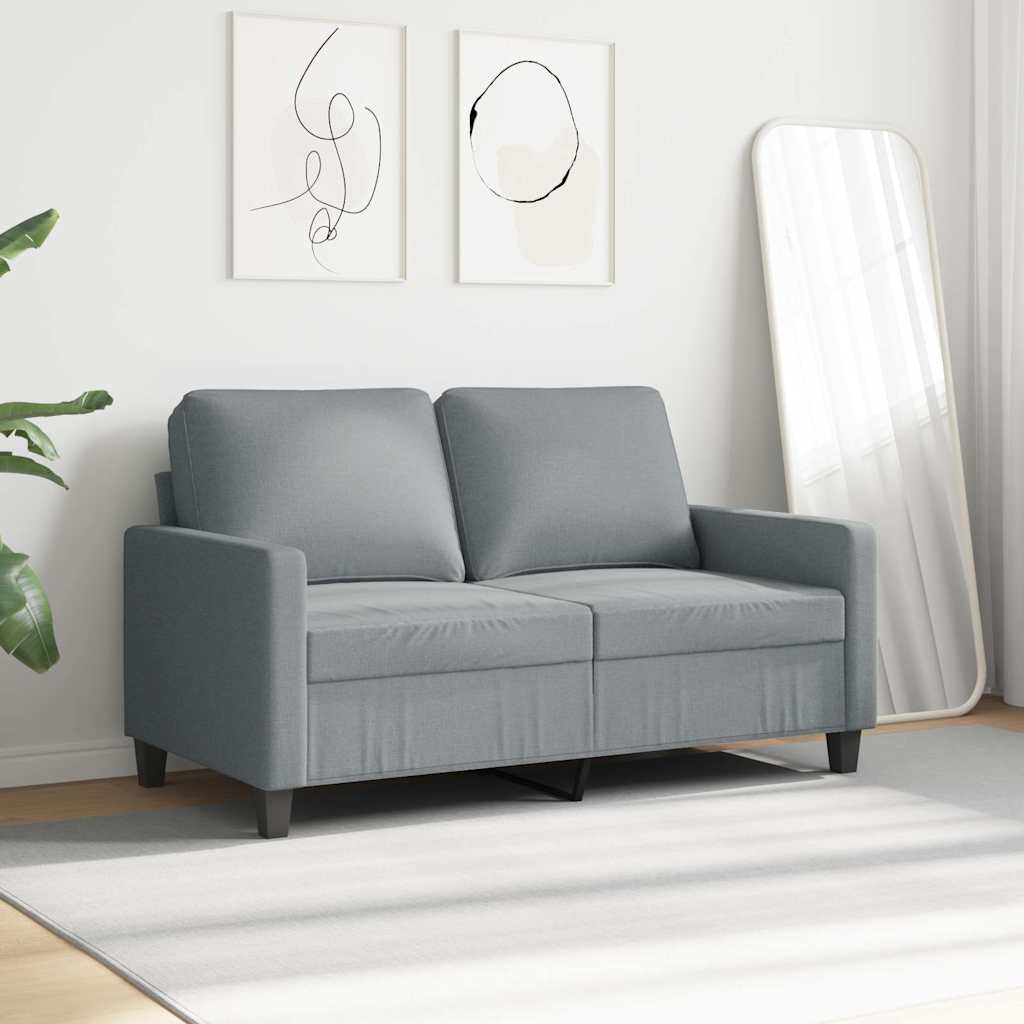 Dvivietė sofa, šviesiai pilkos spalvos, 120cm, audinys