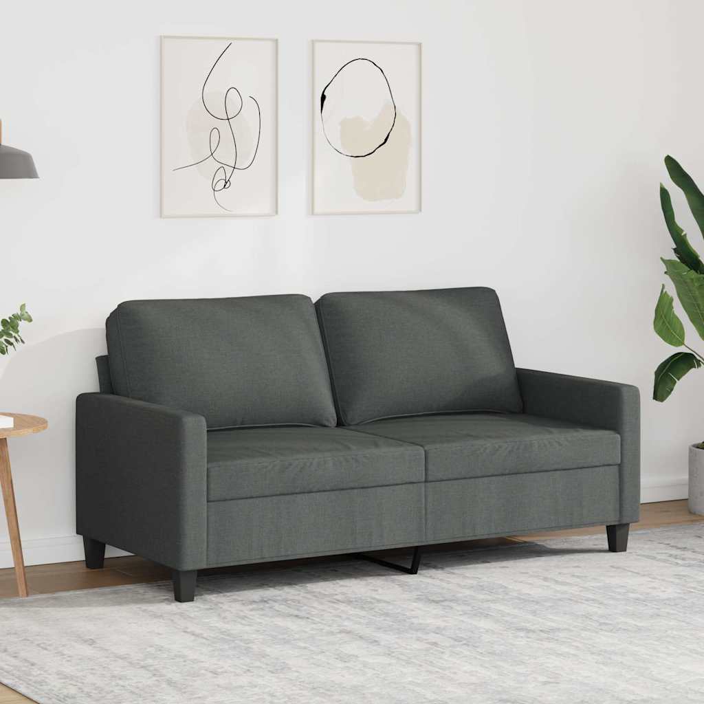 Dvivietė sofa, tamsiai pilkos spalvos, 140cm, audinys