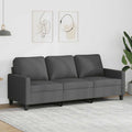 Trivietė sofa, tamsiai pilkos spalvos, 180cm, audinys