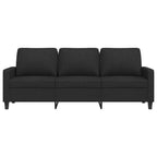 Trivietė sofa, juodos spalvos, 180cm, audinys