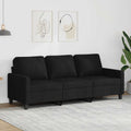 Trivietė sofa, juodos spalvos, 180cm, audinys