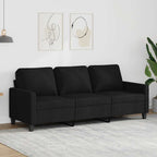 Trivietė sofa, juodos spalvos, 180cm, audinys