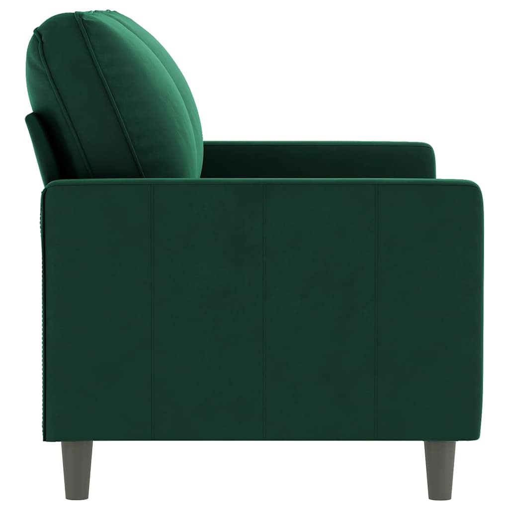 Dvivietė sofa, tamsiai žalios spalvos, 120cm, aksomas