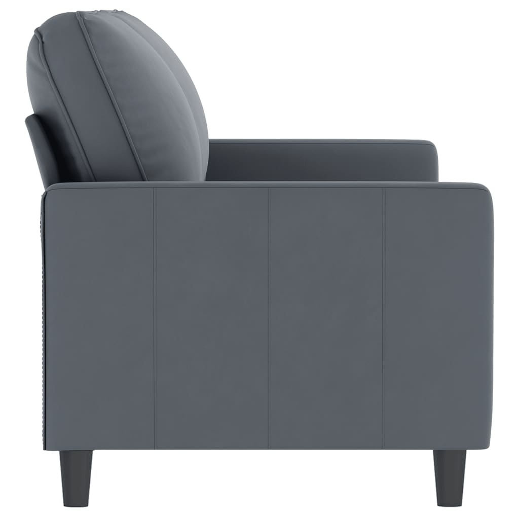 Dvivietė sofa, tamsiai pilkos spalvos, 140cm, aksomas