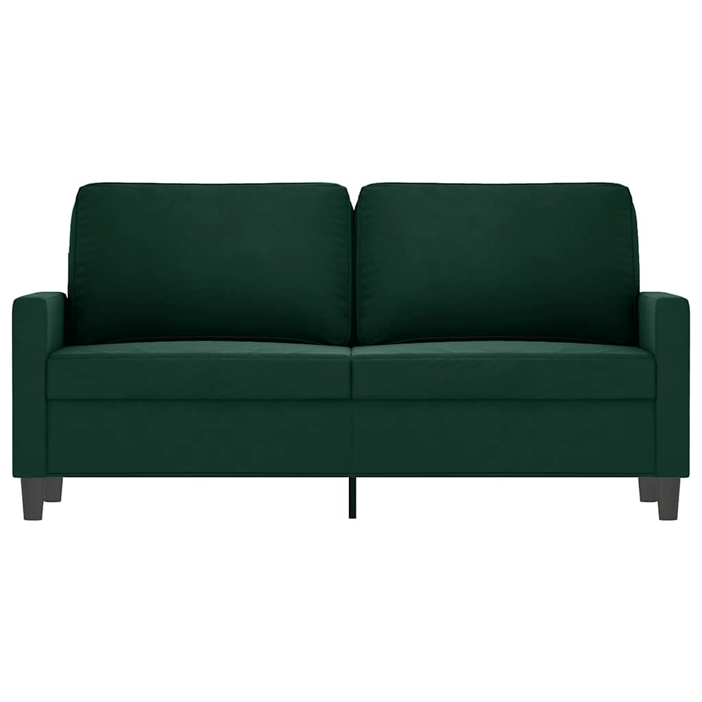 Dvivietė sofa, tamsiai žalios spalvos, 140cm, aksomas