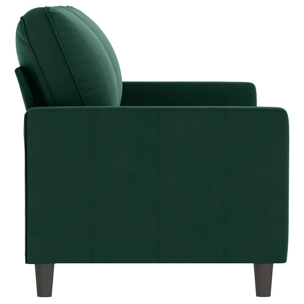 Dvivietė sofa, tamsiai žalios spalvos, 140cm, aksomas