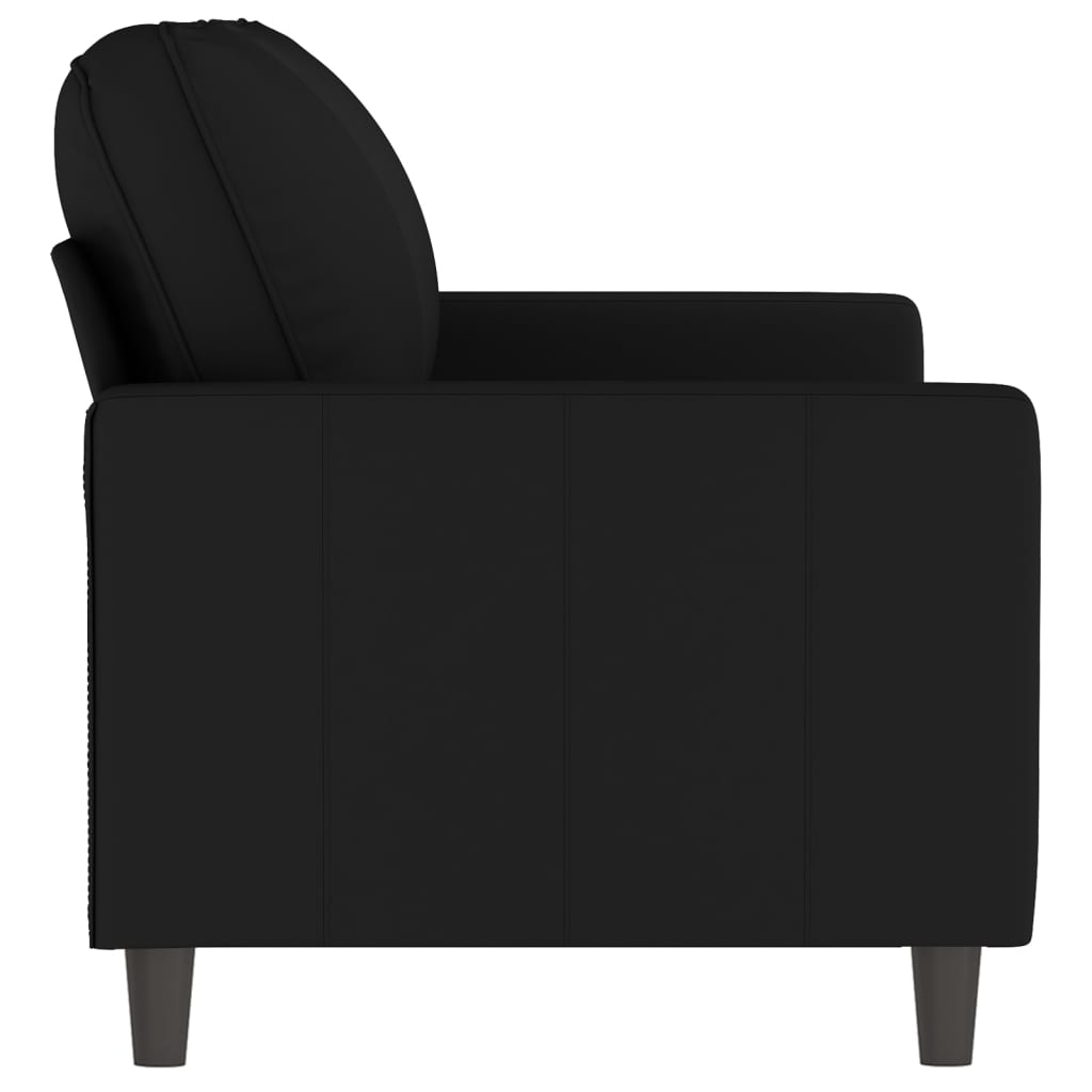 Dvivietė sofa, juodos spalvos, 140cm, aksomas