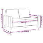 Dvivietė sofa, juodos spalvos, 140cm, aksomas