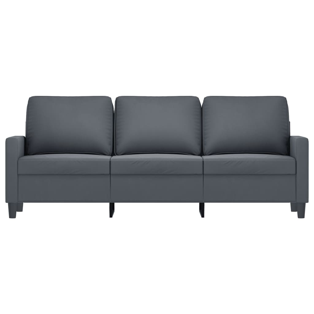 Trivietė sofa, tamsiai pilkos spalvos, 180cm, aksomas