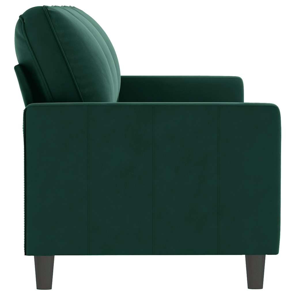 Trivietė sofa, tamsiai žalios spalvos, 180cm, aksomas
