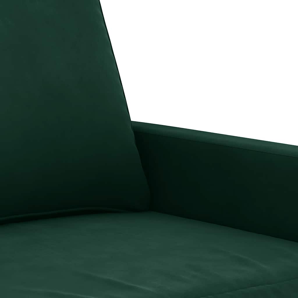 Trivietė sofa, tamsiai žalios spalvos, 180cm, aksomas