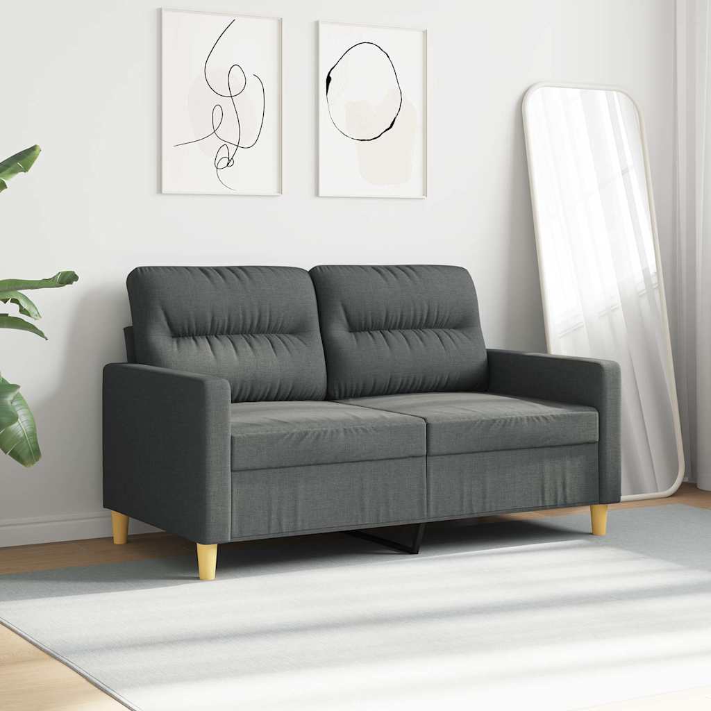 Dvivietė sofa, tamsiai pilkos spalvos, 120cm, audinys