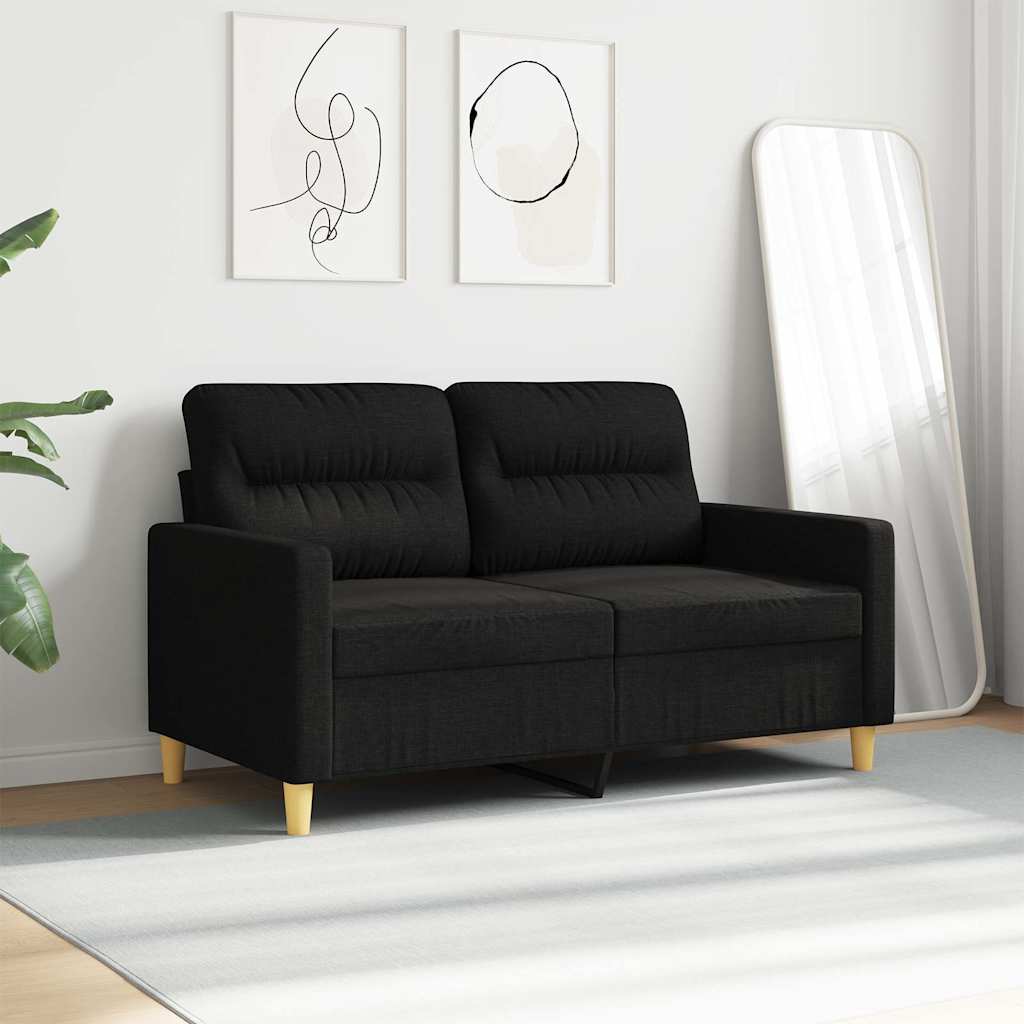Dvivietė sofa, juodos spalvos, 120cm, audinys