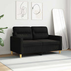 Dvivietė sofa, juodos spalvos, 120cm, audinys